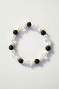 Plastic Black, White Pearl and Clear Bracelet