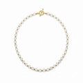 Clear Glass Necklace with Gold Spacers