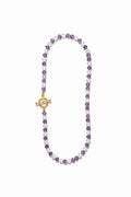 Plastic Purple and Clear Bi-cone Necklace