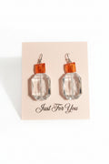 Orange and Clear Earrings