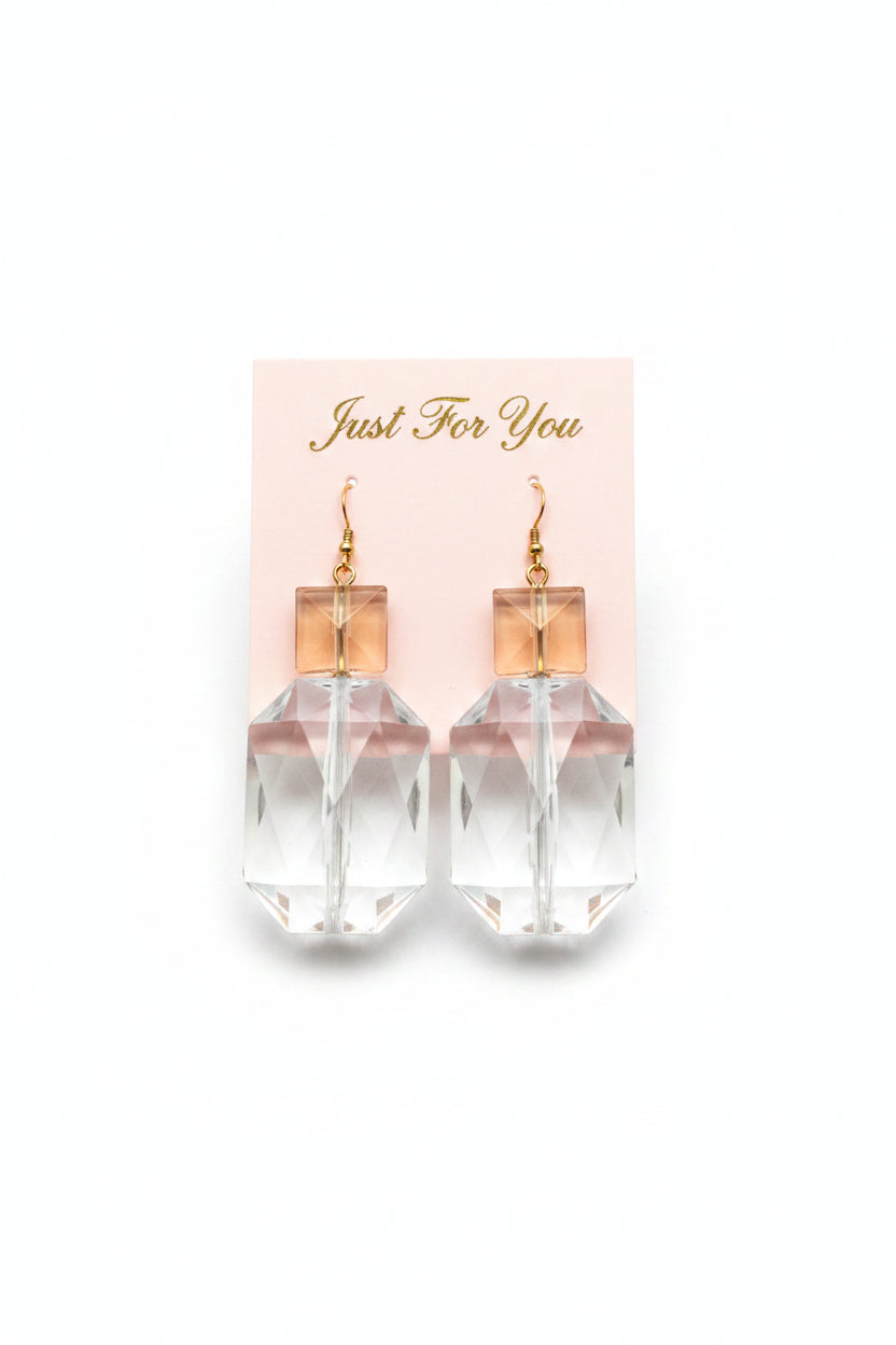 Light Orange and Clear Earrings