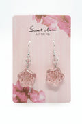 Pink Flower Earrings