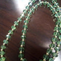 Green Crystal Necklace with Gold Spacers