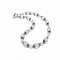 Clear Glass Necklace with Silver Accents
