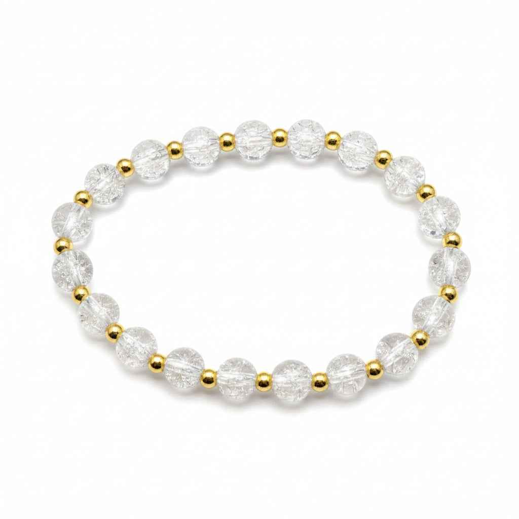 Clear Glass Bracelet with Gold Spacers