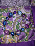 Blue and Purple Fusion Glass Bracelet