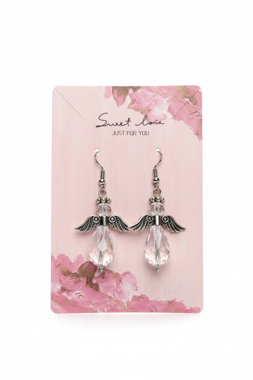 crystal angel earring